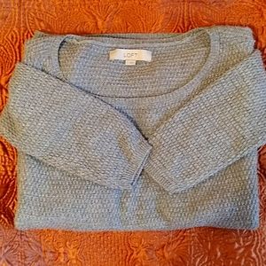 sold LOFT  Waffle Knit Silver Sparkle Sweater Large